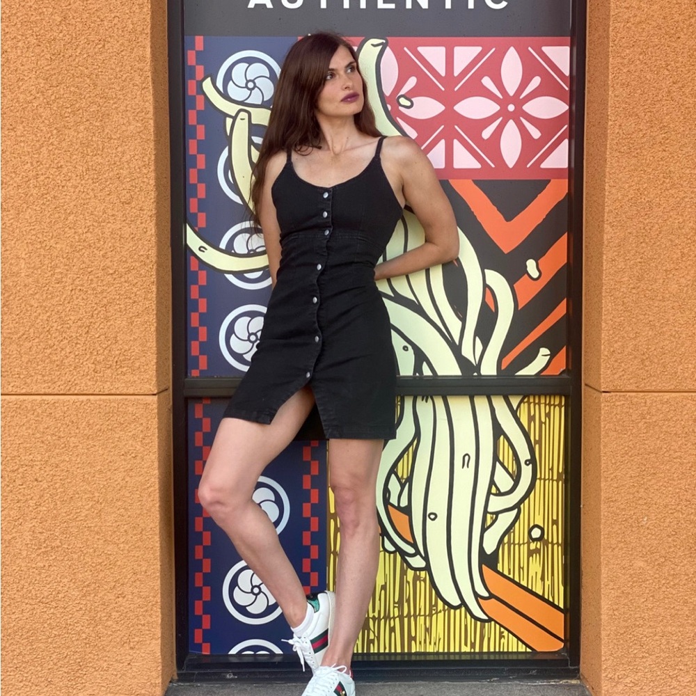 Y2K Black Jean Dress